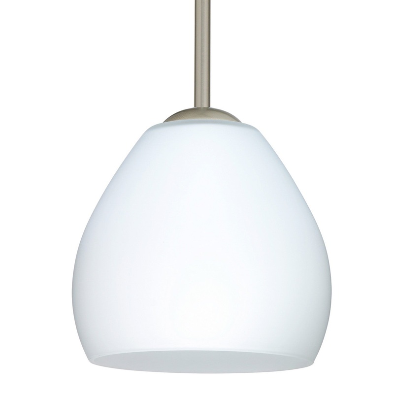 Besa 1TT-412207-MED-SN Besa Bolla Stem Pendant One Light Pendant Satin Nickel