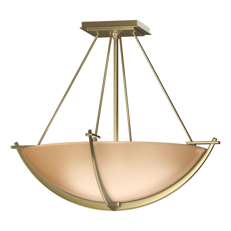 Compass Small Semi-Flush Modern Brass Sand Glass (SS)