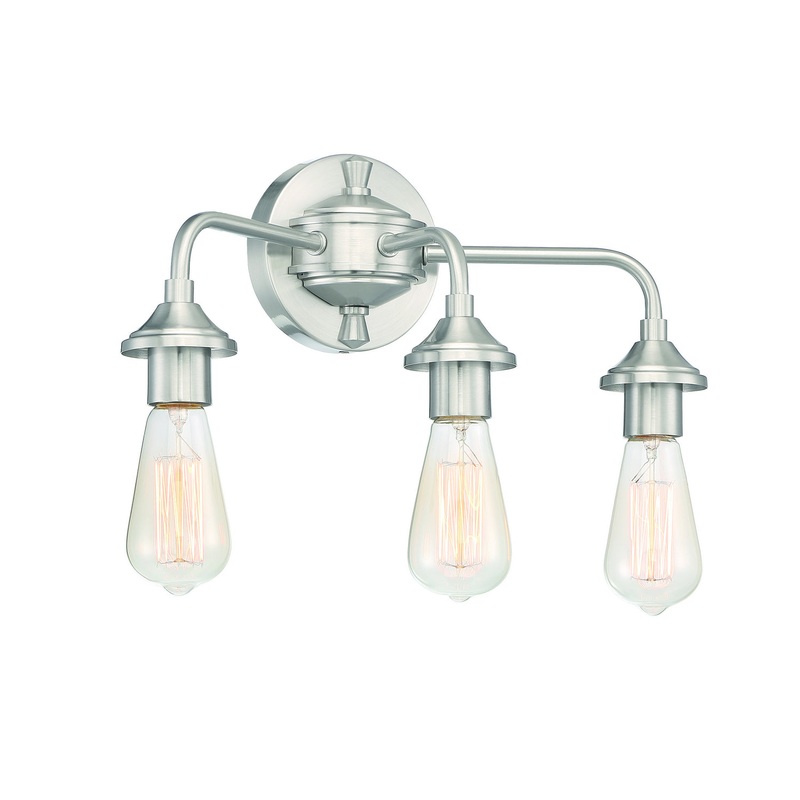 Craftmade 53003-BNK Bridgestone Three Light Vanity Brushed Polished Nickel (Discontinued)