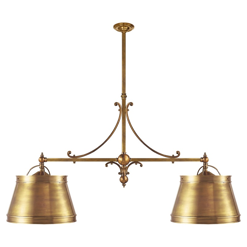 Four Light Pendant from the Sloane Collection in Antique-Burnished Brass Finish by Visual Comfort Signature