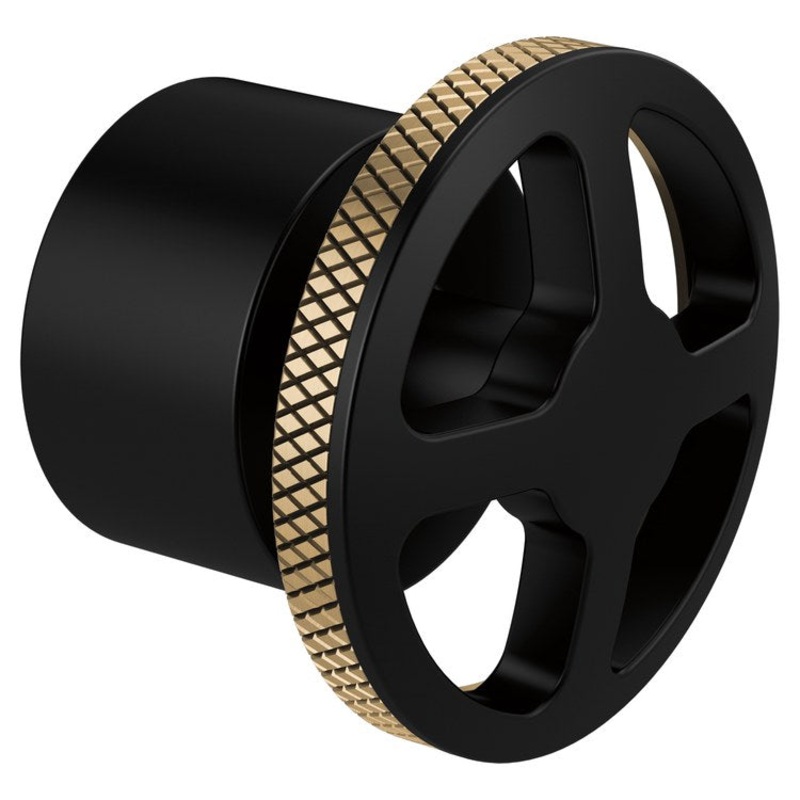 Handle Kit Litze Brass 1 Wheel Matte Black/Brilliance Luxe Gold for Freestanding Tub Filler