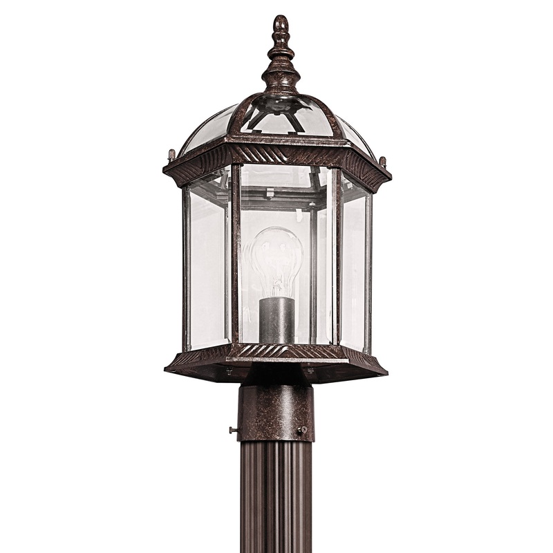 Kichler 49187TZ One Light Outdoor Post Mount, Tannery Bronze