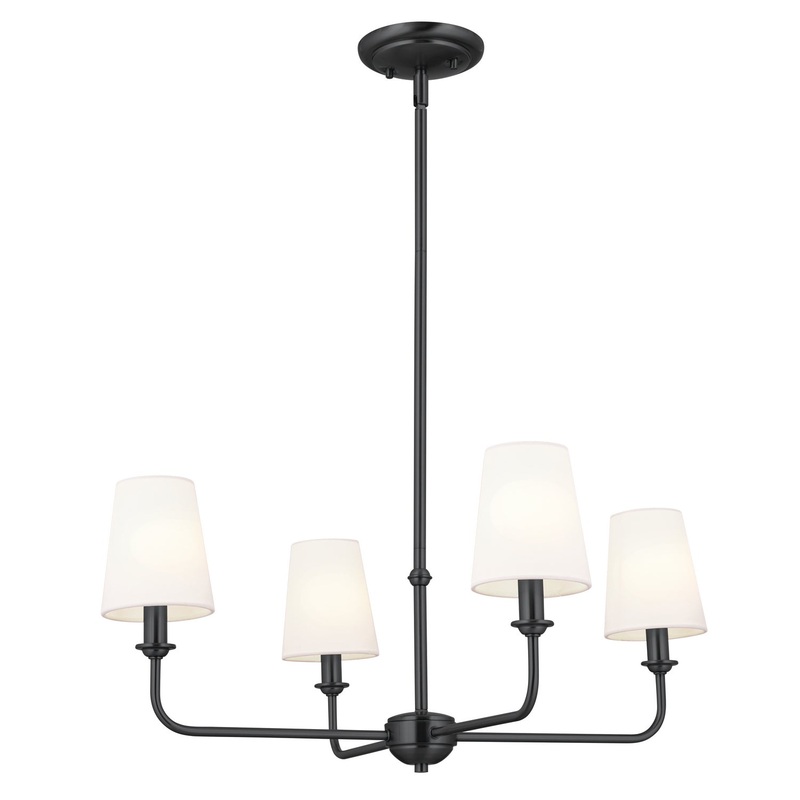 Kichler 52520BK Four Light Chandelier, Black