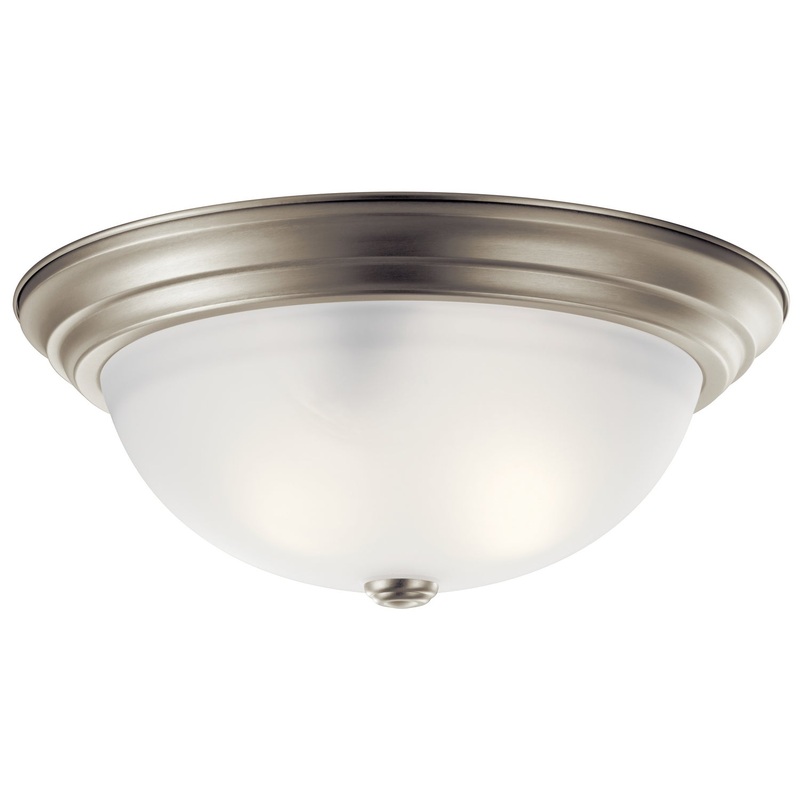 Kichler 8116NI Three Light Flush Mount, Brushed Nickel