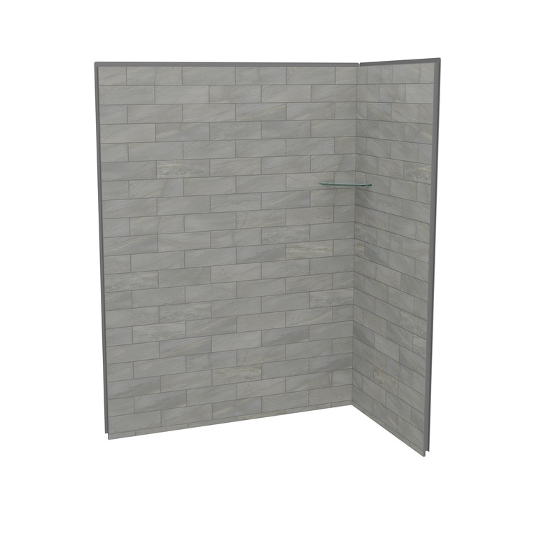 MAAX 107466-312-505 Utile 6036 Composite Direct-to-Stud Two-Piece Corner Shower Wall Kit in Organik Clay