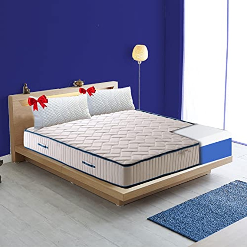 Materasso anatomico Eva H17cm, con accogliente memory Foam e poliuretano+2 cuscini in fior di memory, MATERASSO DETRAIBILE matrimoniale 160×190 cm