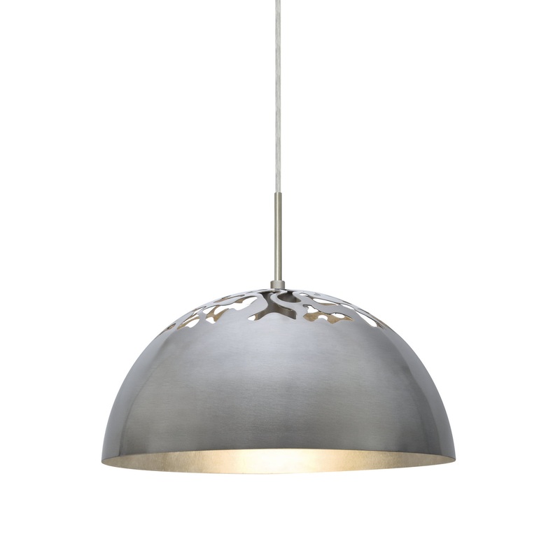 One Light Pendant from the Gordy Collection in Satin Nickel Finish by Besa