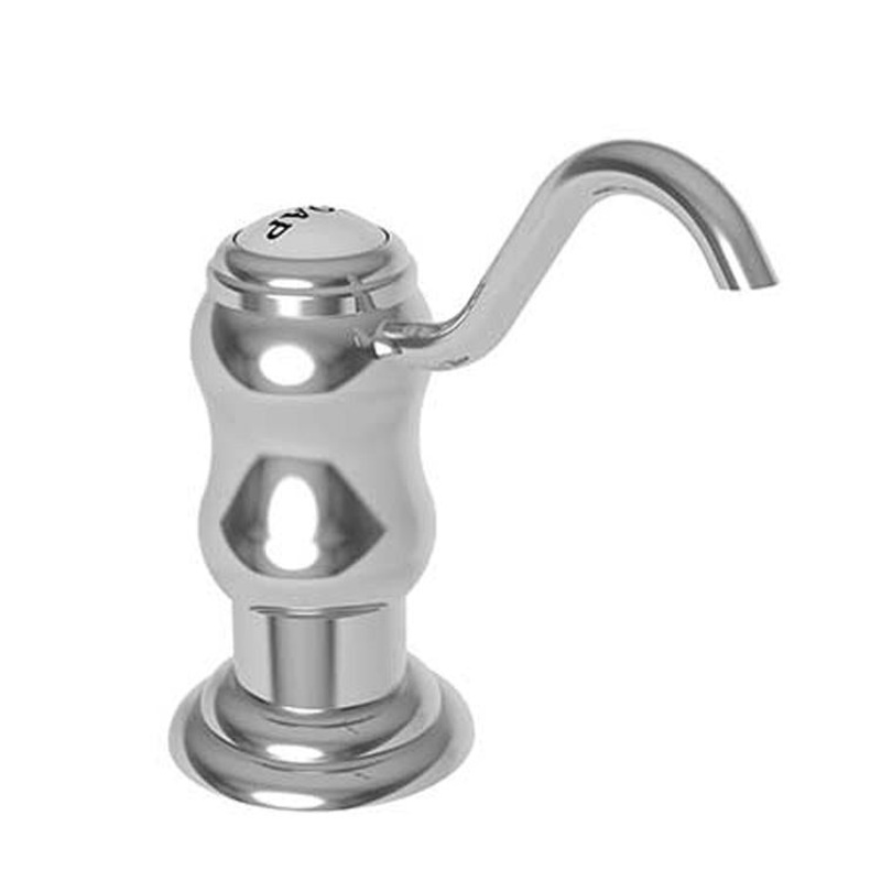 Soap Dispenser Chesterfield Midnight Chrome Deck Plastic Brass Pump Spout 8 Ounce Length 2-15/16 Inch