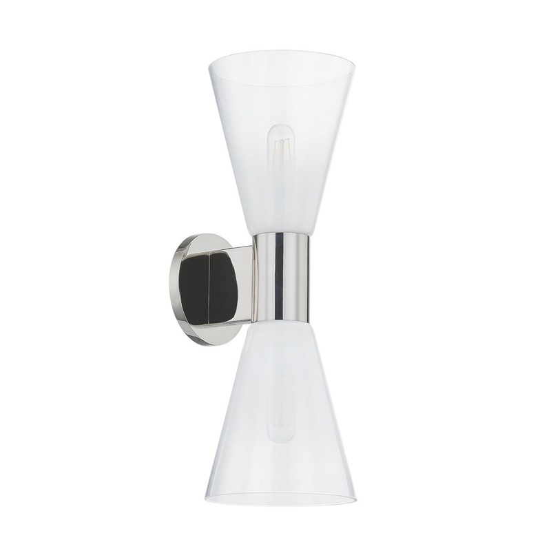 Two Light Wall Sconce from the Alma Collection in Polished Nickel Finish by Mitzi