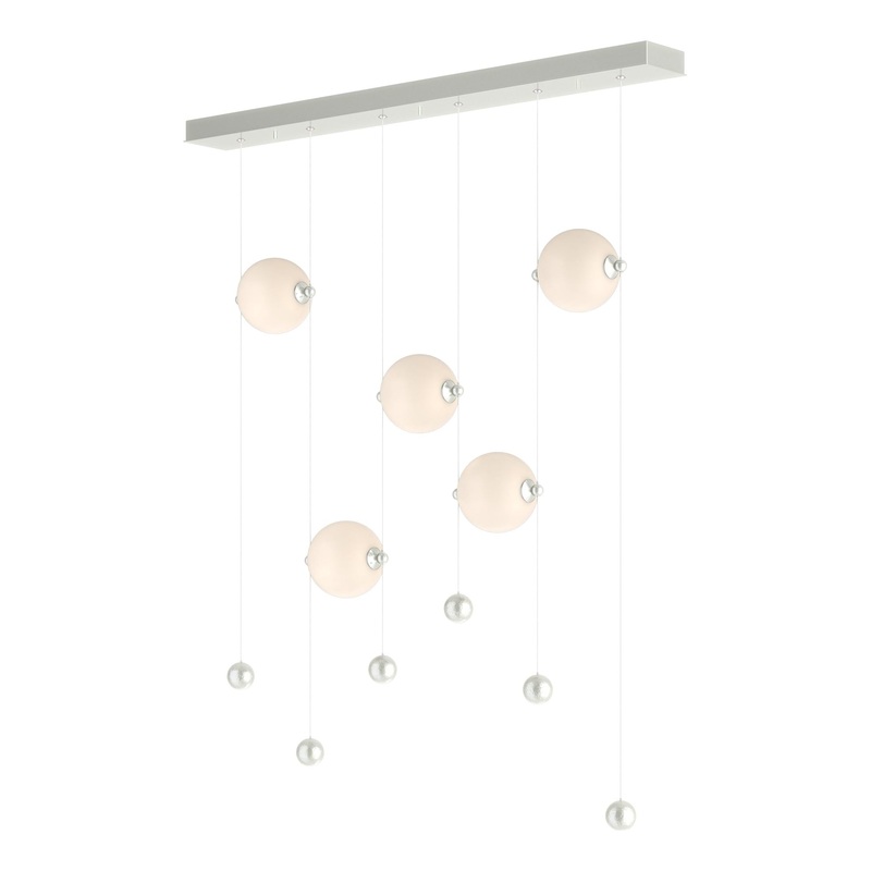 Abacus 5-Light LED Pendant Sterling Opal Glass (GG)