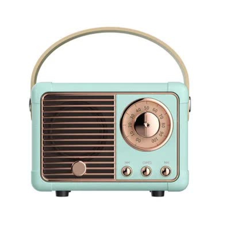 Blue Retro Bluetooth Speaker – Portable Mini Wireless Speaker with Vintage Radio Design (Product size: 7x11x5cm)