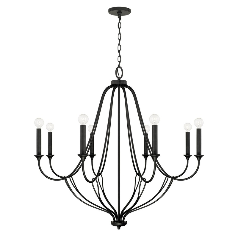 Capital Lighting 441681BI Bentley 8 Light Chandelier Black Iron
