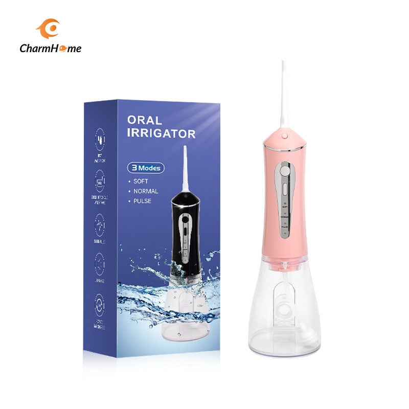CharmHome Portable Oral Irrigator – 3 Modes, 140 PSI, IPX7 Waterproof(Pink)