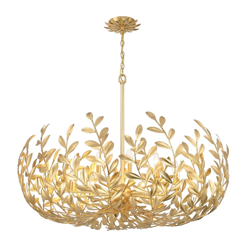 Crystorama 569-GA Broche 12 Light Chandelier Antique Gold