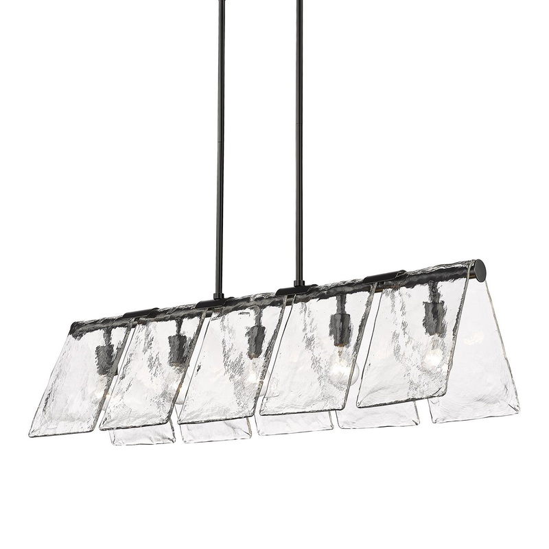 Five Light Linear Pendant from the Serenity BLK Collection in Matte Black Finish by Golden