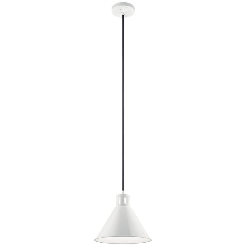 Kichler 52176WH One Light Pendant, White