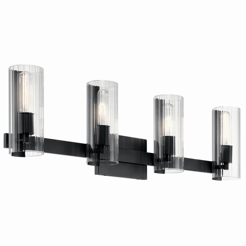 Kichler 55169BK Four Light Vanity, Black