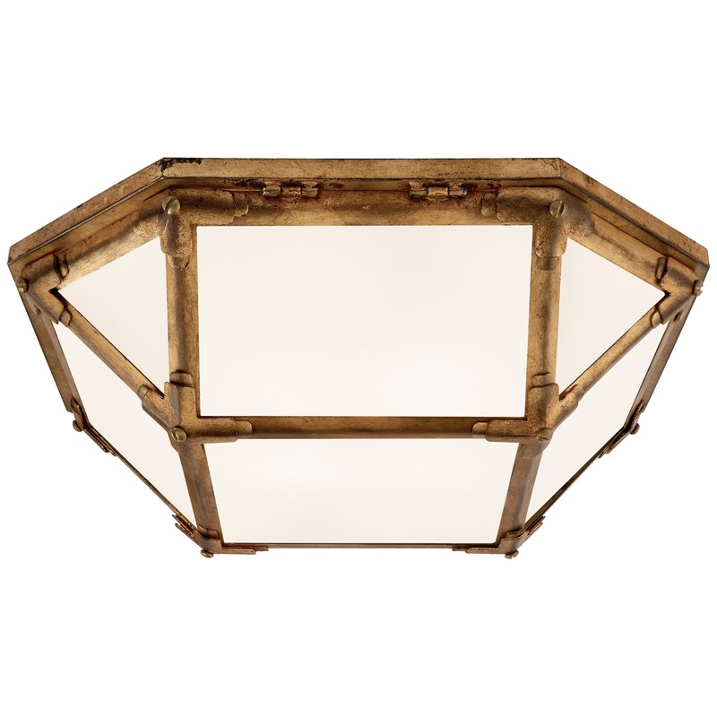 LED Flush Mount from the Morris Collection in Gilded Iron Finish by Visual Comfort Signature