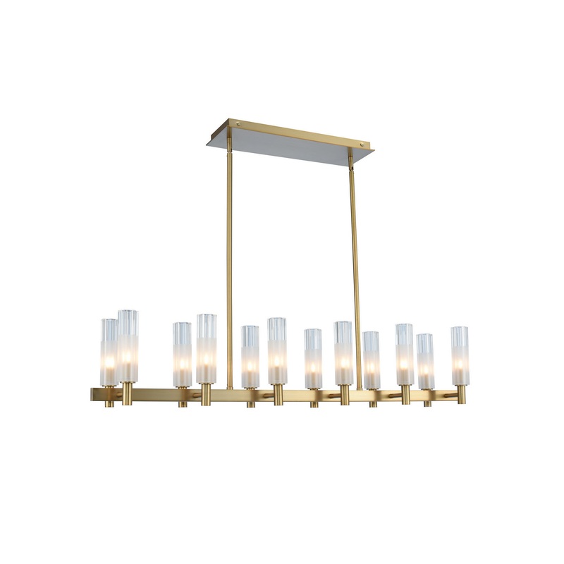LED Island Pendant from the Lorne Collection in Winter Brass Finish by Kalco