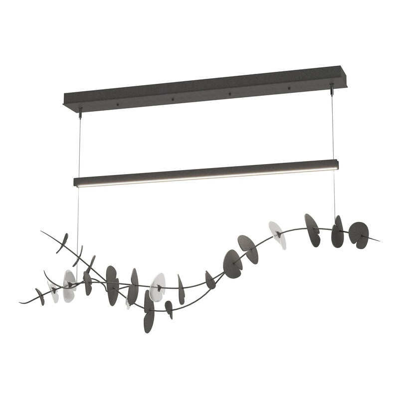 Lily LED Pendant Natural Iron Aqualite Glass