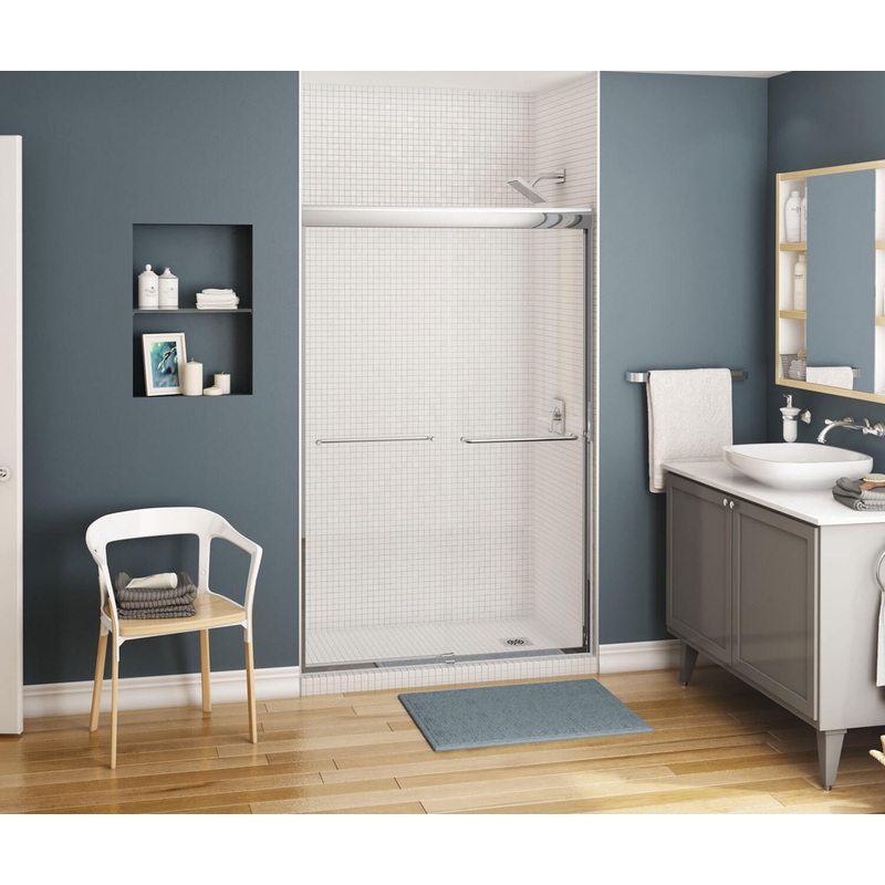 MAAX 134674-900-084-000 Kameleon SC 43-47 x 71 in. 8 mm Bypass Shower Door for Alcove Installation with Clear glass in Chrome