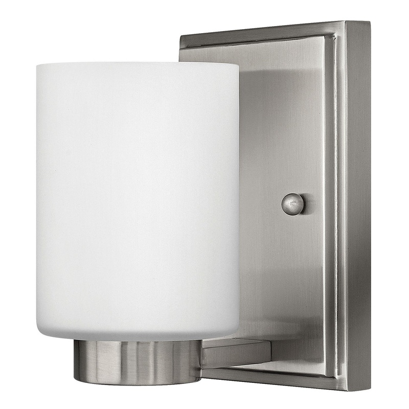 One Light Bath Sconce from the Miley Collection in Brushed Nickel Finish by Hinkley