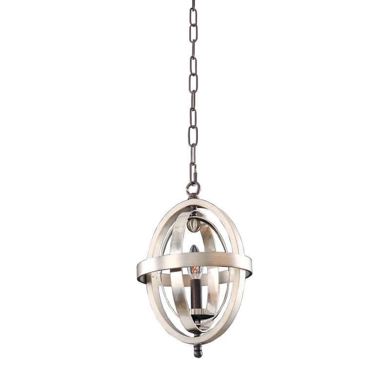 One Light Mini Pendant from the Rothwell Collection in Polished Satin Nickel Finish by Kalco