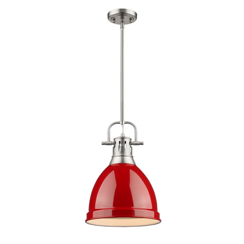 One Light Pendant from the Duncan PW Collection in Pewter Finish by Golden