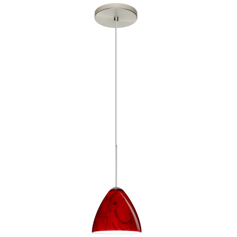 One Light Pendant from the Mia Collection in Satin Nickel Finish by Besa