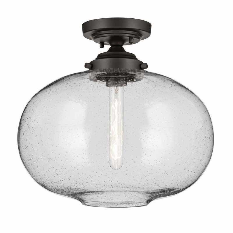 One Light Semi Flush Mount from the Avery Collection in Olde Bronze Finish by Kichler