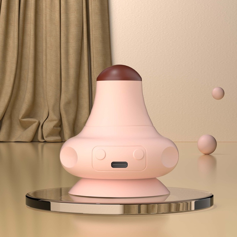 Pink [Stone + Hot Compress] Silicone Fascial Massage Ball with Suction – Muscle Relaxation for Yoga and Therapy