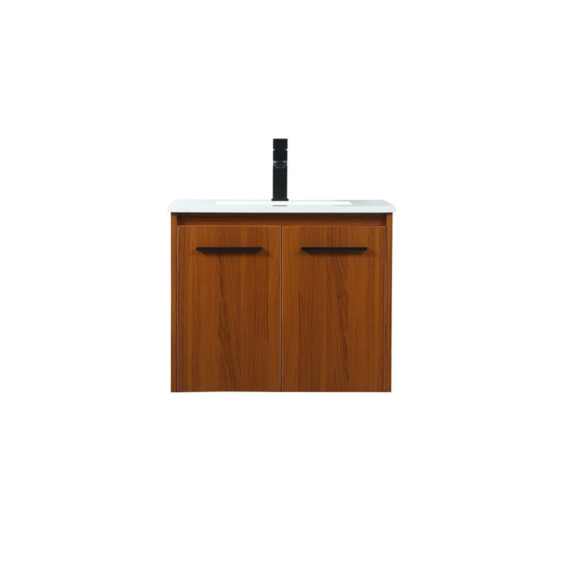 Single Bathroom Vanity from the Penn Collection in Teak Finish by Elegant Lighting