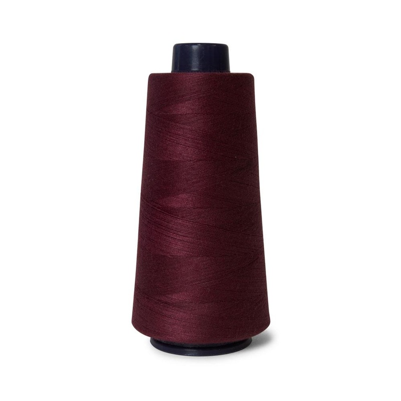 1x Wine Red Sewing Overlocker Thread – 2000m Hemline Polyester Overlocking Spool
