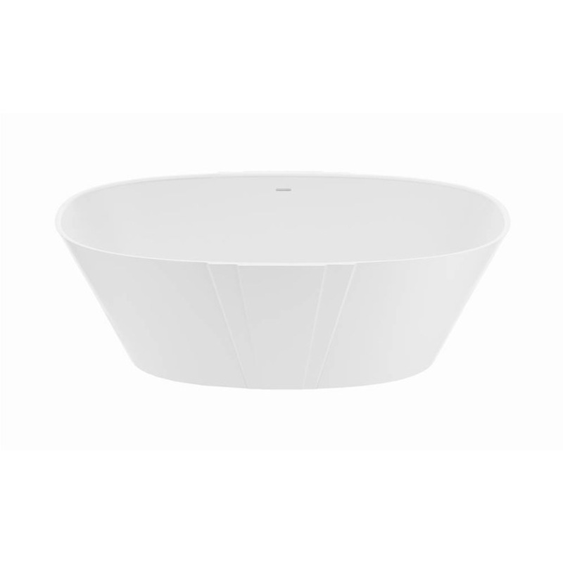 Air Tub Magda 65.75 x 35.25 Inch Freestanding Rear Center Drain Gloss White Oval