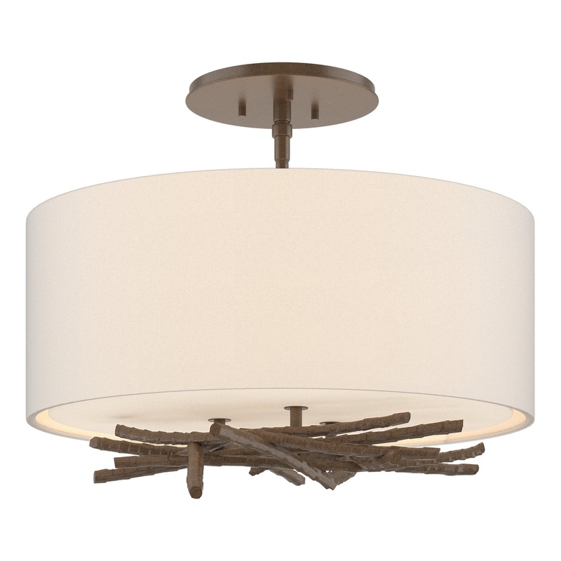 Brindille Semi-Flush Bronze Flax Shade (SE)