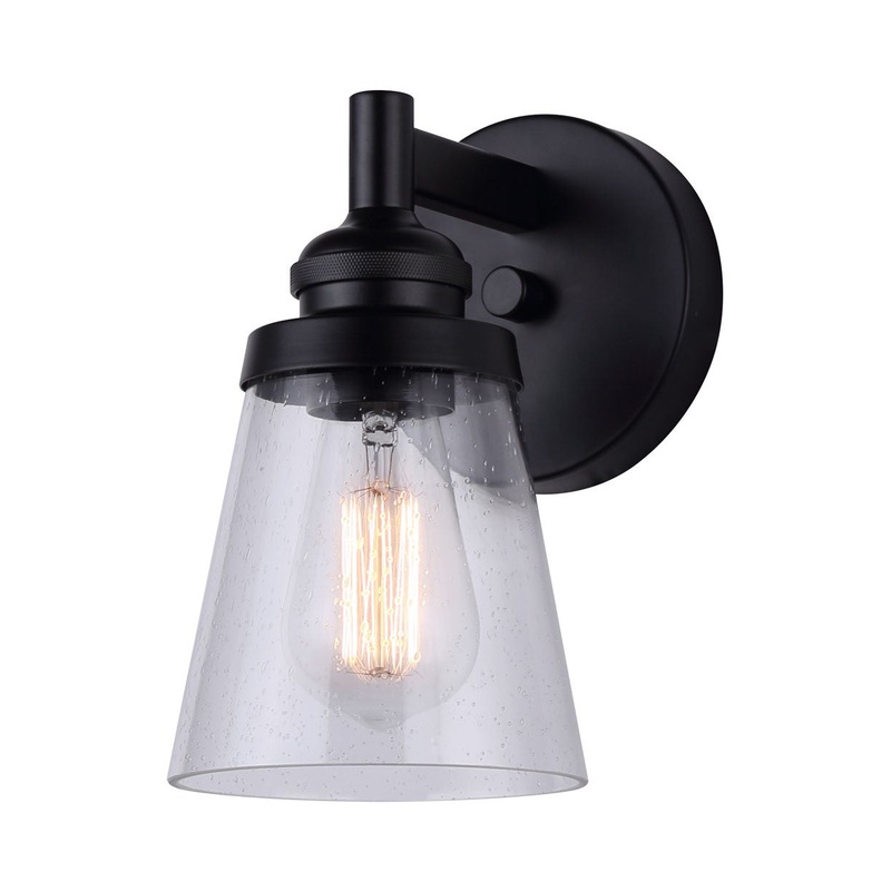 Canarm IVL1097A01BK Declan One Light Vanity Matte Black