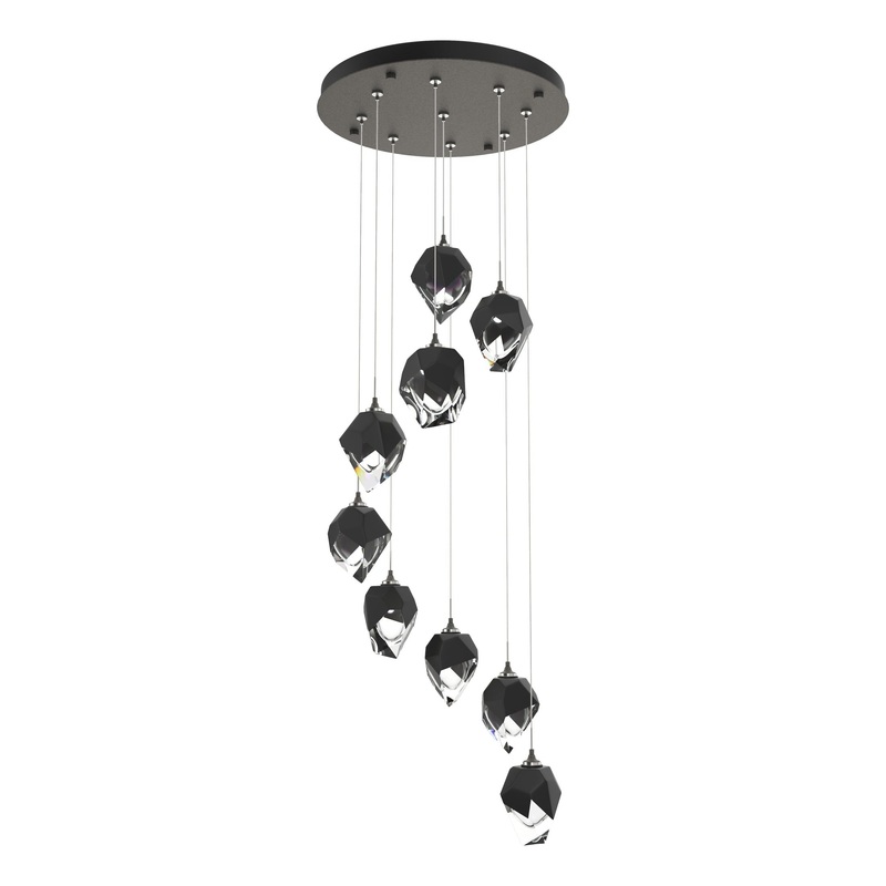 Chrysalis 9-Light Small Crystal Pendant Natural Iron Black Crystal (BP)