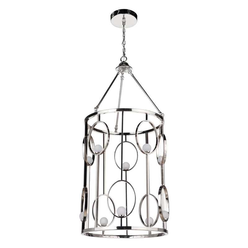 Craftmade 49030-PLN-LED Indy Ten Light Foyer Pendant Polished Nickel (Discontinued)