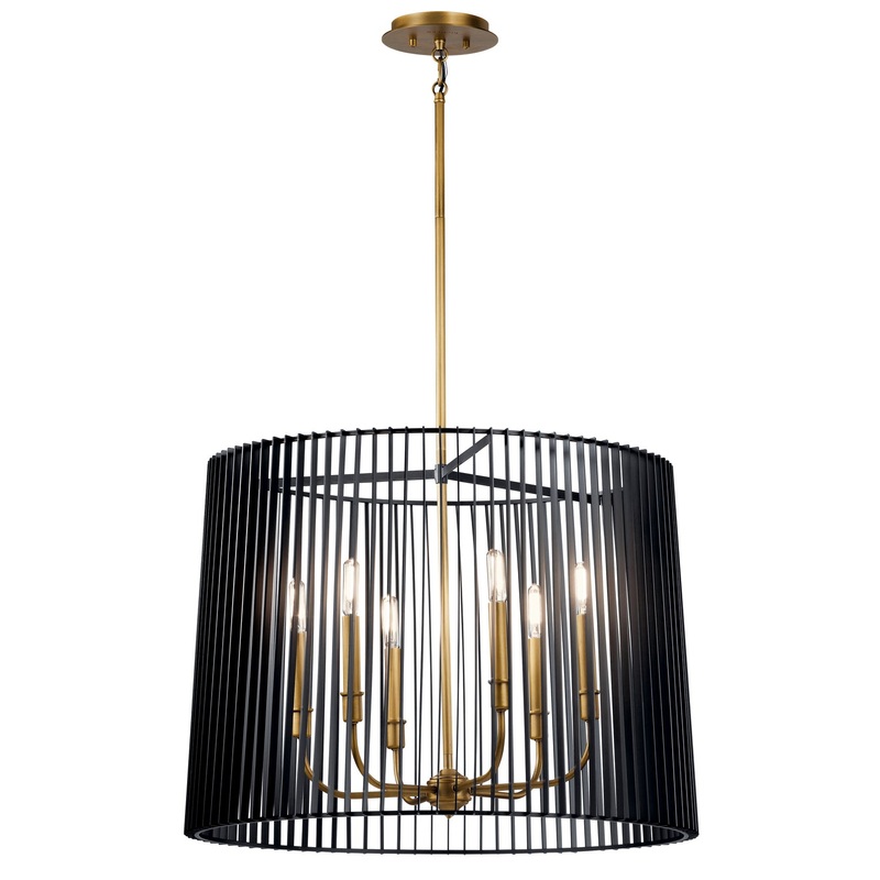 Kichler 44167BK Six Light Chandelier, Black