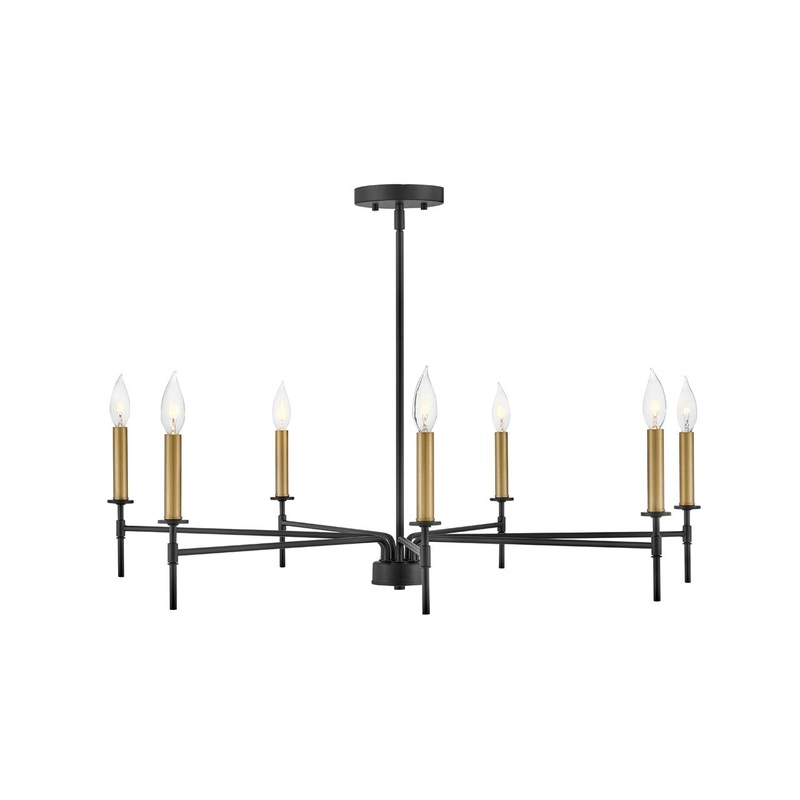 LED Chandelier from the Hux Collection in Black Finish by Lark
