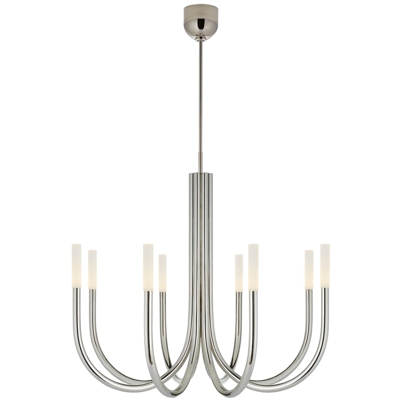 LED Chandelier from the Rousseau Collection in Polished Nickel Finish by Visual Comfort Signature