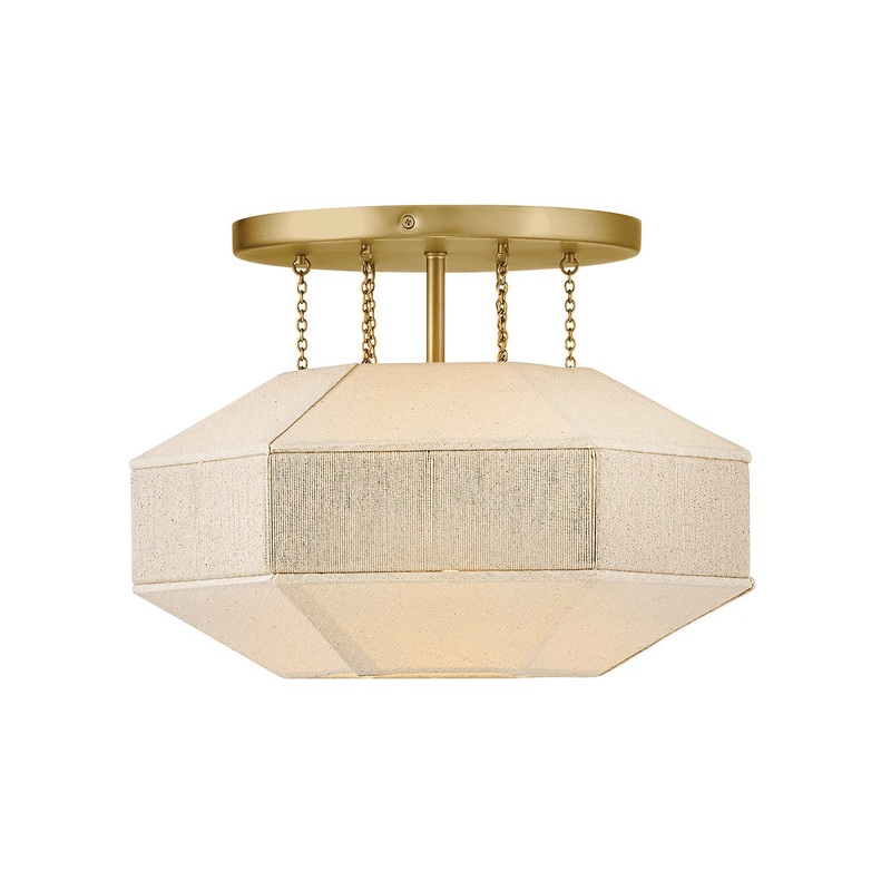 LED Semi-Flush Mount from the Lyla Collection in Lacquered Brass Finish by Hinkley
