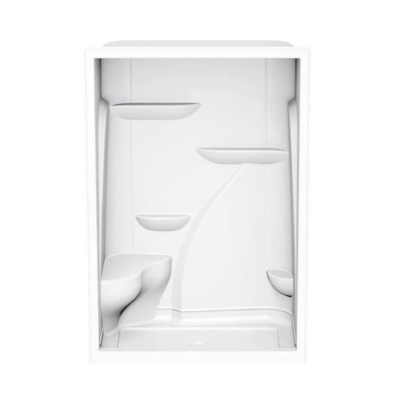MAAX 103674-000-001-000 M160 60 x 36 Acrylic Alcove Center Drain One-Piece Shower in White