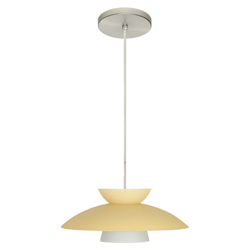 One Light Pendant from the Trilo Collection in Satin Nickel Finish by Besa