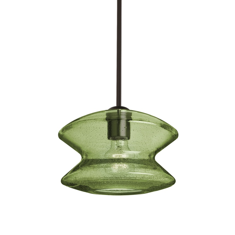 One Light Pendant from the Zen Collection in Bronze Finish by Besa