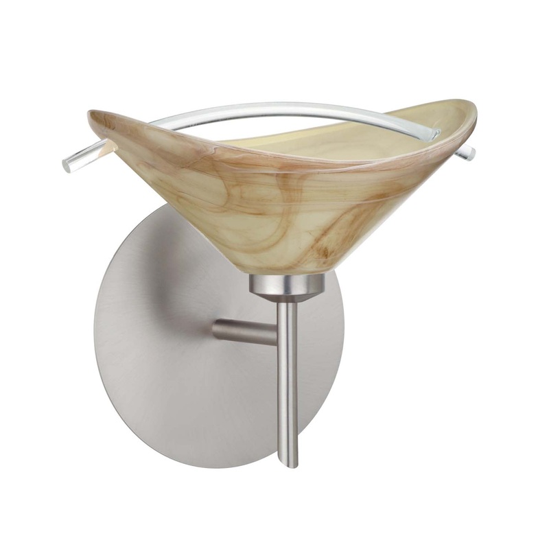 One Light Wall Sconce from the Hoppi Collection in Satin Nickel Finish by Besa