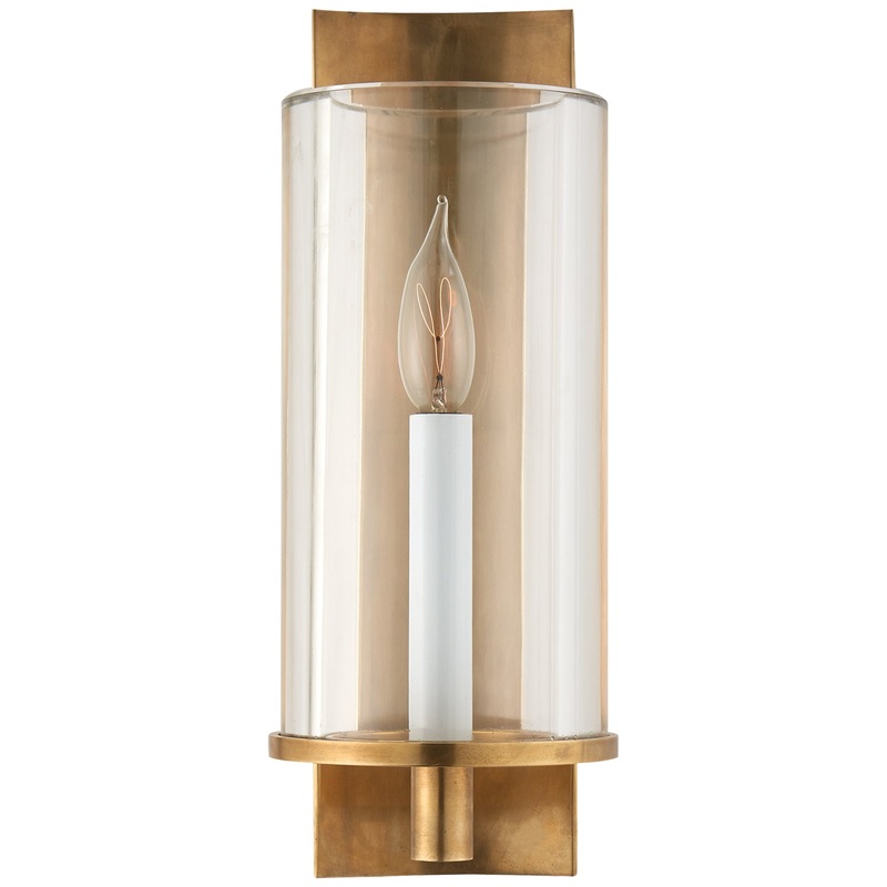 One Light Wall Sconce from the Truffaut Collection in Hand-Rubbed Antique Brass Finish by Visual Comfort Signature