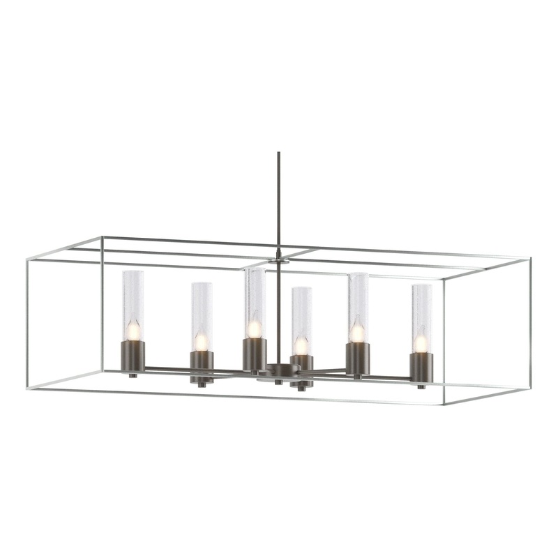 Portico Pendant Dark Smoke Vintage Platinum Seeded Clear Glass (II)