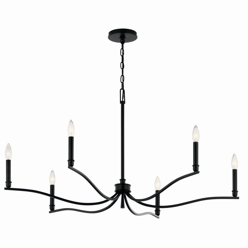 Six Light Chandelier from the Malene Collection in Black Finish by Kichler