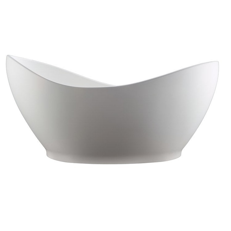 Soaking Tub Juliet 72 x 36 Inch Freestanding Center White Matte Engineered Solid Stone